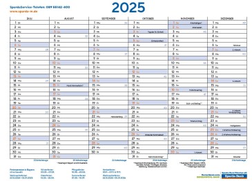 Der Kalender 2025 der Sparda-Bank München